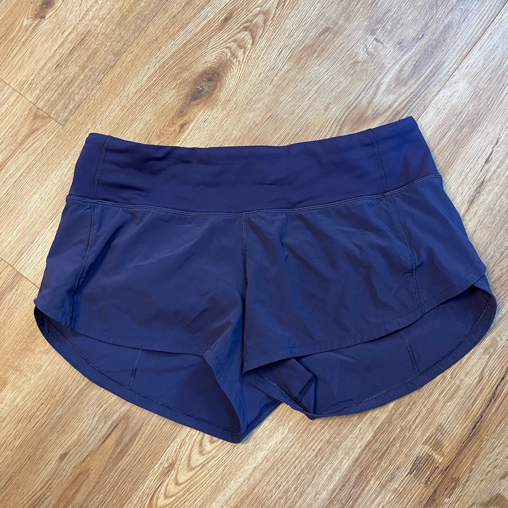 Women's Lululemon Speed-Up Mid Rise Dark Purple Shorts Size 4